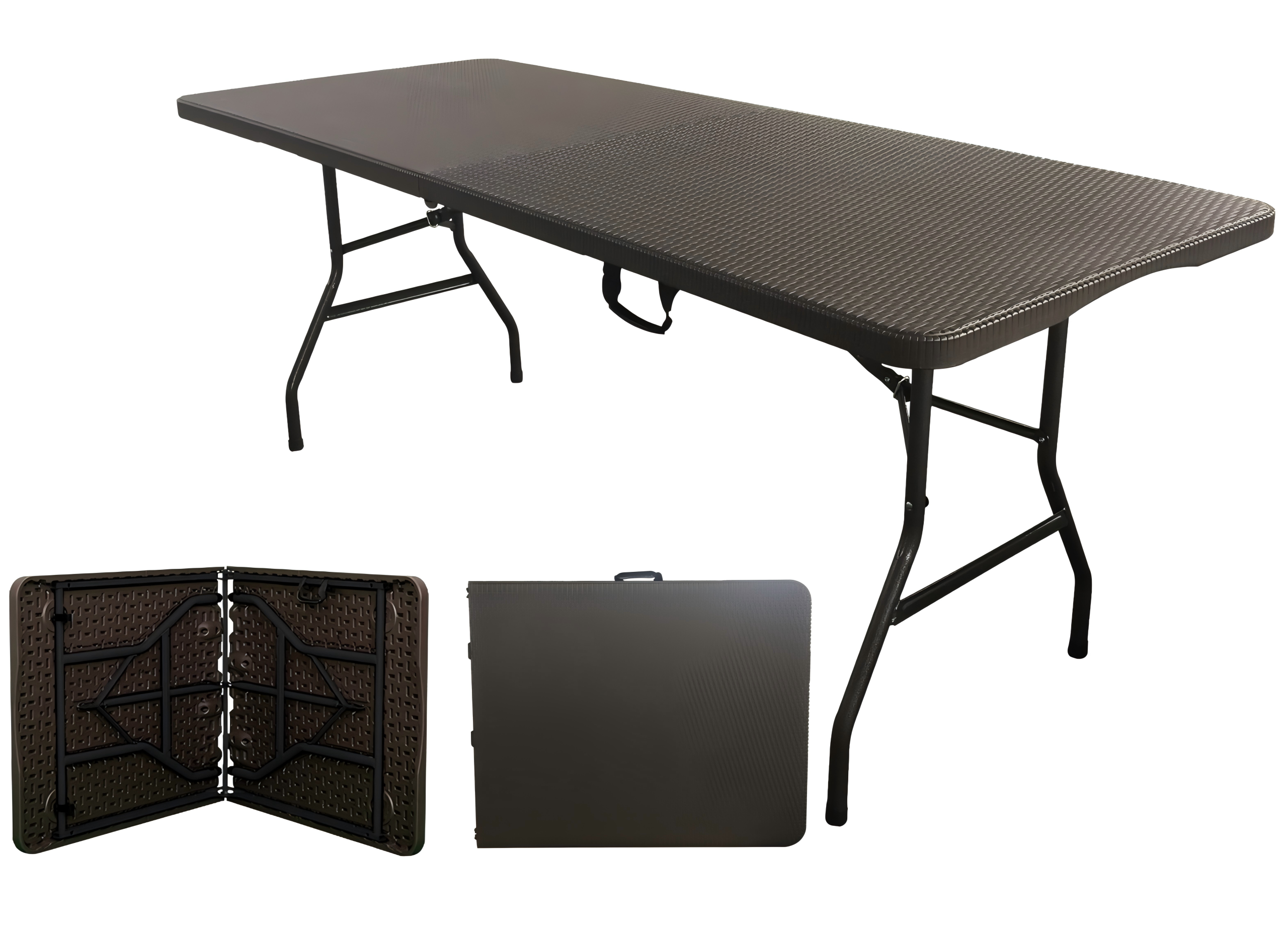 ZEJO ZJ-RZ180 rattan top folding in half table outdoor furniture