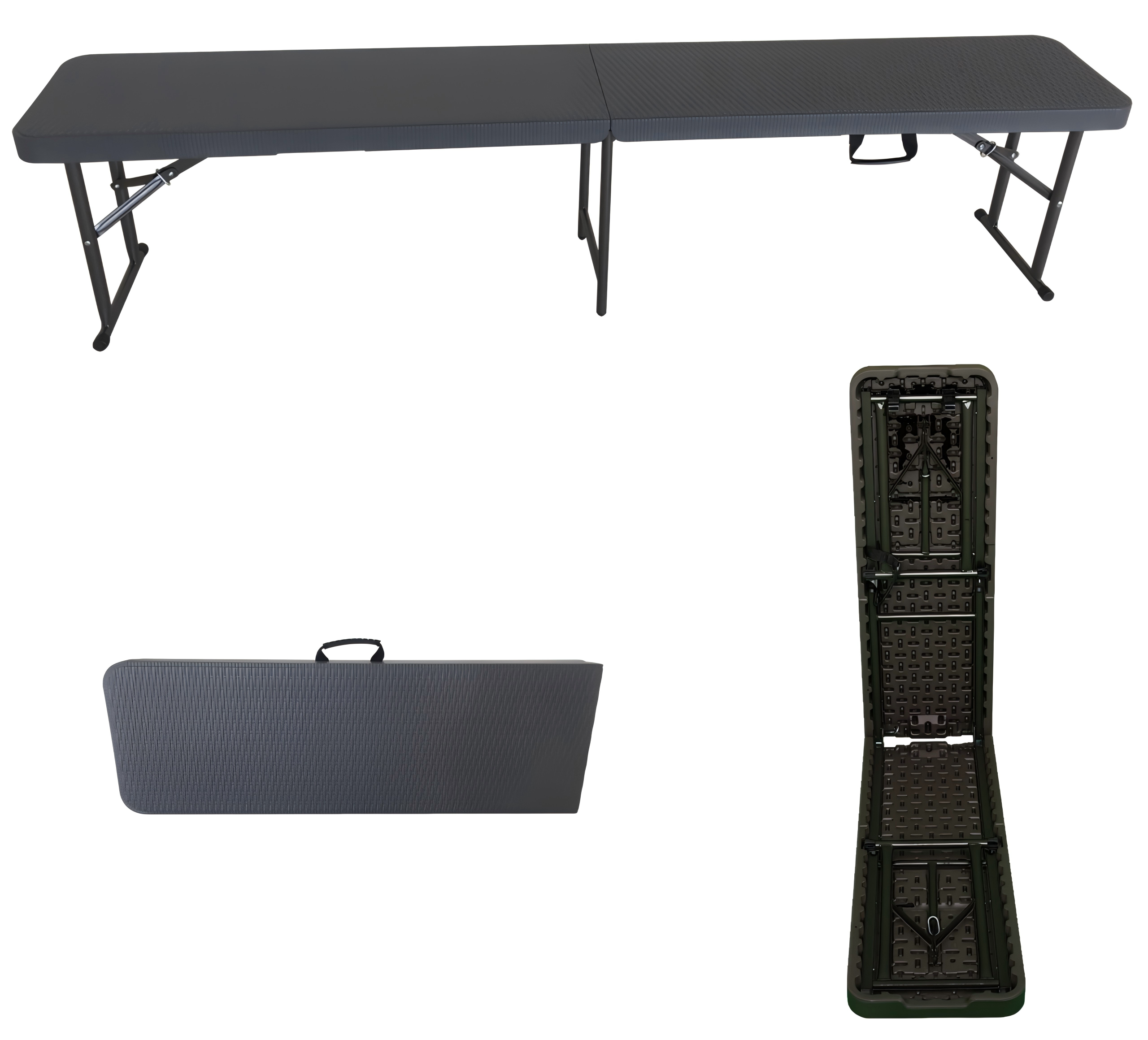 ZEJO RZD183 rattan top folding in half bench outdoor furniture