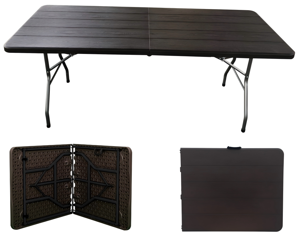 ZEJO ZJ-RZ180 woodgrain top folding table outdoor furniture