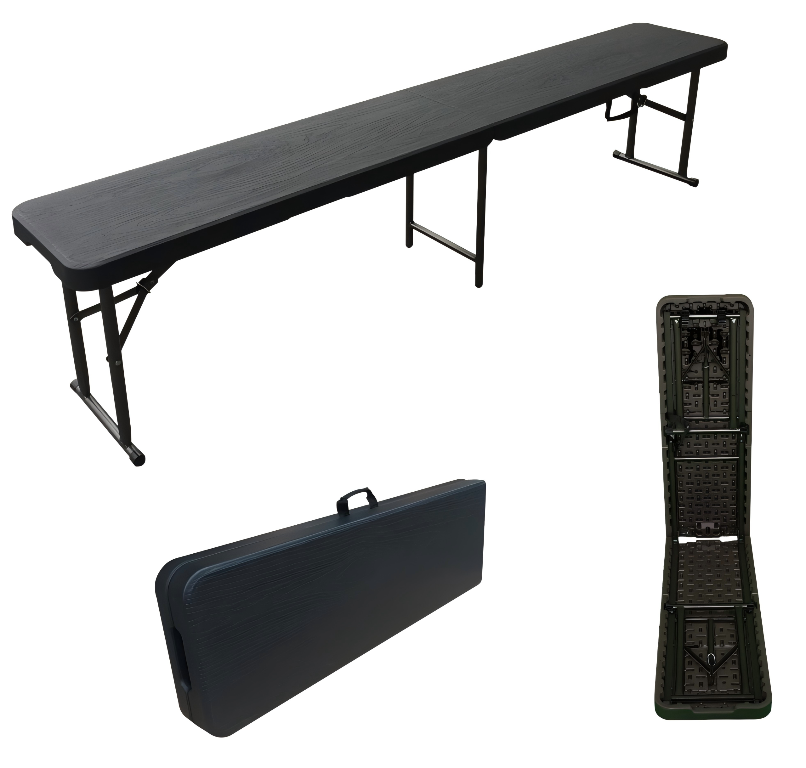 ZEJO WZD183 woodgrain top folding in half bench outdoor furniture