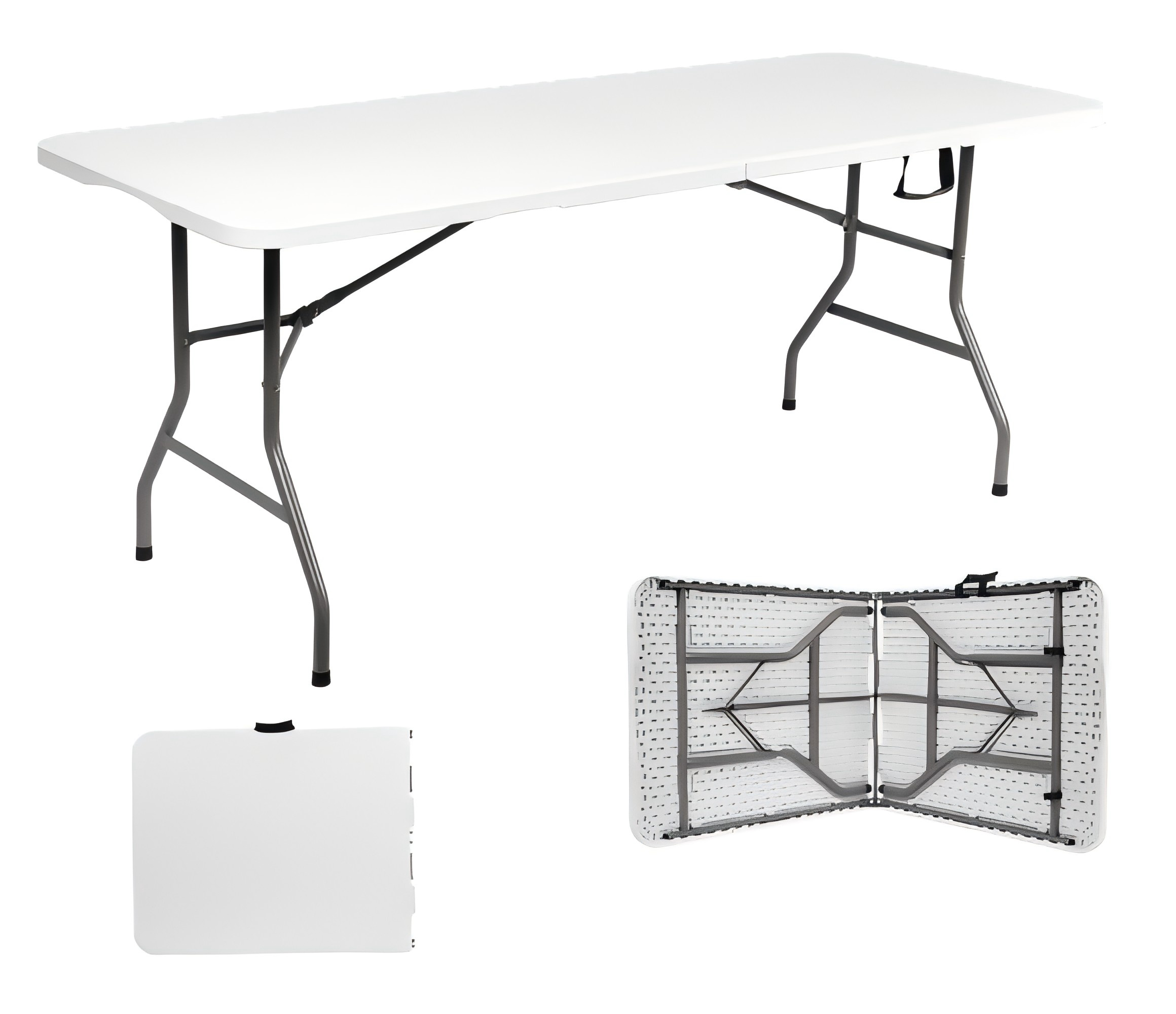 ZEJO ZJ-Z180-B folding in half table HDPE tabletop outdoor furniture