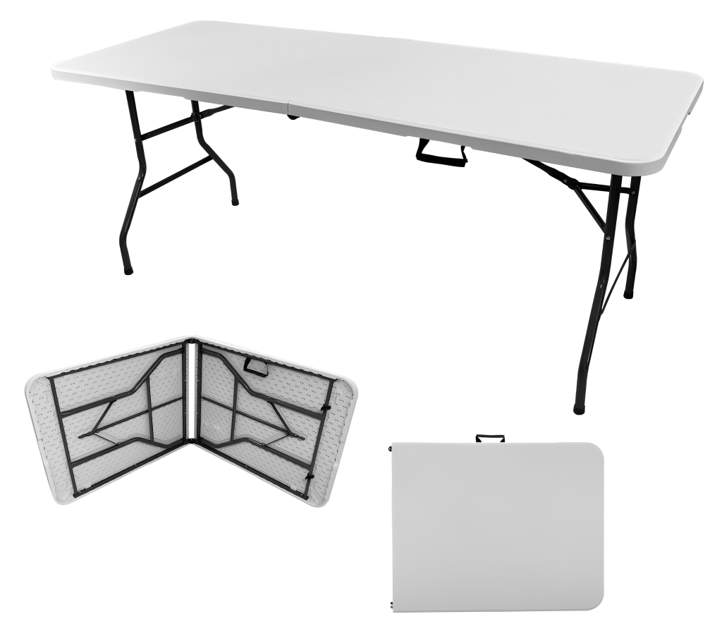 ZEJO ZJ-Z180-C folding in half table HDPE tabletop outdoor furniture